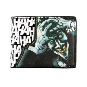 Men's Bi-fold‎ Wallet - Batman's Joker Style Design NEW BLK/Purple/Green Inside